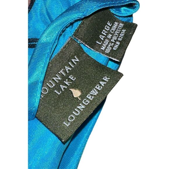 Nice vintage Mountain Lake - y2k ruffle blue with black trim satin intimate Sati - Picture 5 of 6